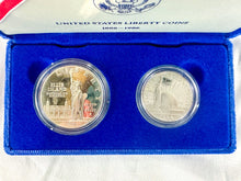 Load image into Gallery viewer, 1986 Liberty Coin Silver Dollar &amp; Half Dollar Proof Set with Display Box
