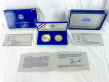 Load image into Gallery viewer, 1986 Liberty Coin Silver Dollar &amp; Half Dollar Proof Set with Display Box
