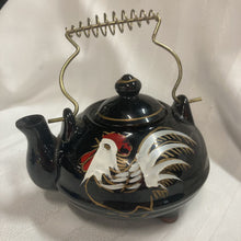 Load image into Gallery viewer, Vintage Hand Painted Rooster Tripod Teapot, Japanese