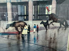 Load image into Gallery viewer, Vintage Framed Signed "Horses of History: The Mustangs of Las Colinas" Print by Donald Mitchell