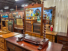Load image into Gallery viewer, Antique Empire Barley Twist Shaving Dresser Mirror