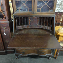 Load image into Gallery viewer, Vintage Serpentine Front Secretary Dresser Display Hutch