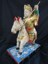 Load image into Gallery viewer, Antique Solid Wood Hand Carved &amp; Hand Painted Chinese Warrior on War Horse *LOCAL PICKUP ONLY!*
