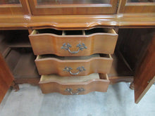 Load image into Gallery viewer, Vintage Bassett Versailles Maple One Piece China Display Hutch Cabinet

