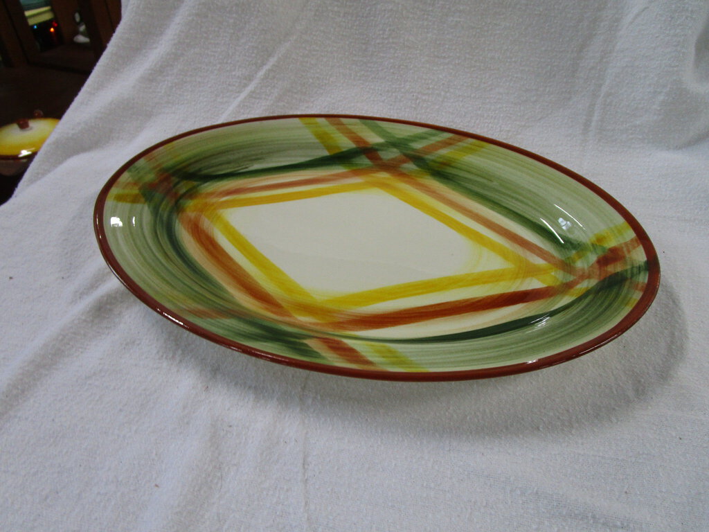 Vintage Vernonware Homespun Oval Serving Platter