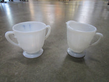 Load image into Gallery viewer, Vintage Opalescent Pressed Glass Sugar and Creamer Set
