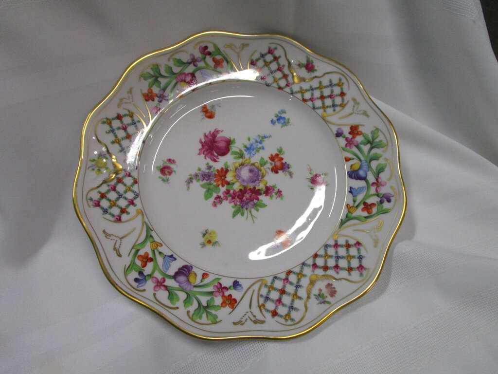 Schumann Bavaria Germany Handpainted Floral Dinner Plate