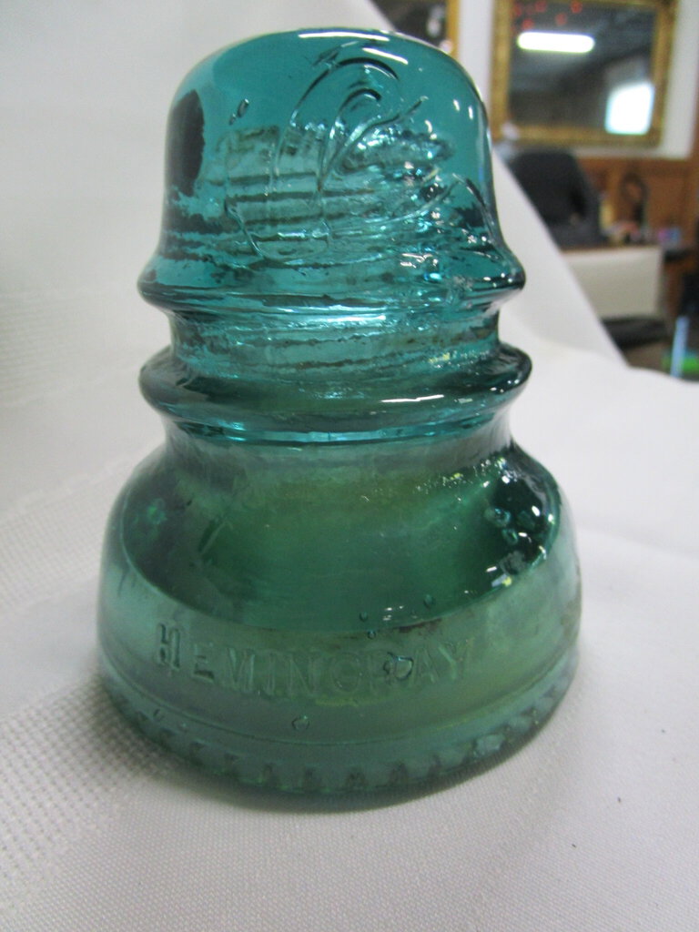 Antique Hemingray No. 40 Aqua Glass Insulator