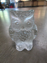 Load image into Gallery viewer, Vintage Handmade Viking Clear &amp; Frosted Glass Owl Figurine
