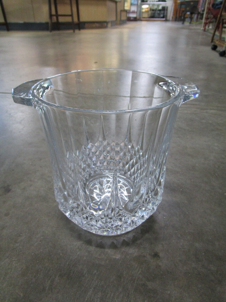 Vintage Crystal Double Handle Ice Bucket Wine Chiller Cooler