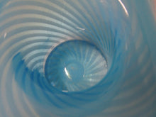 Load image into Gallery viewer, Vintage Aqua Swirl Glass Small Top Hat
