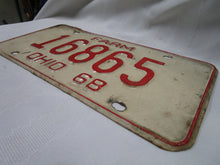 Load image into Gallery viewer, 1968 Ohio Farm Automobile License Plate Tag 16865
