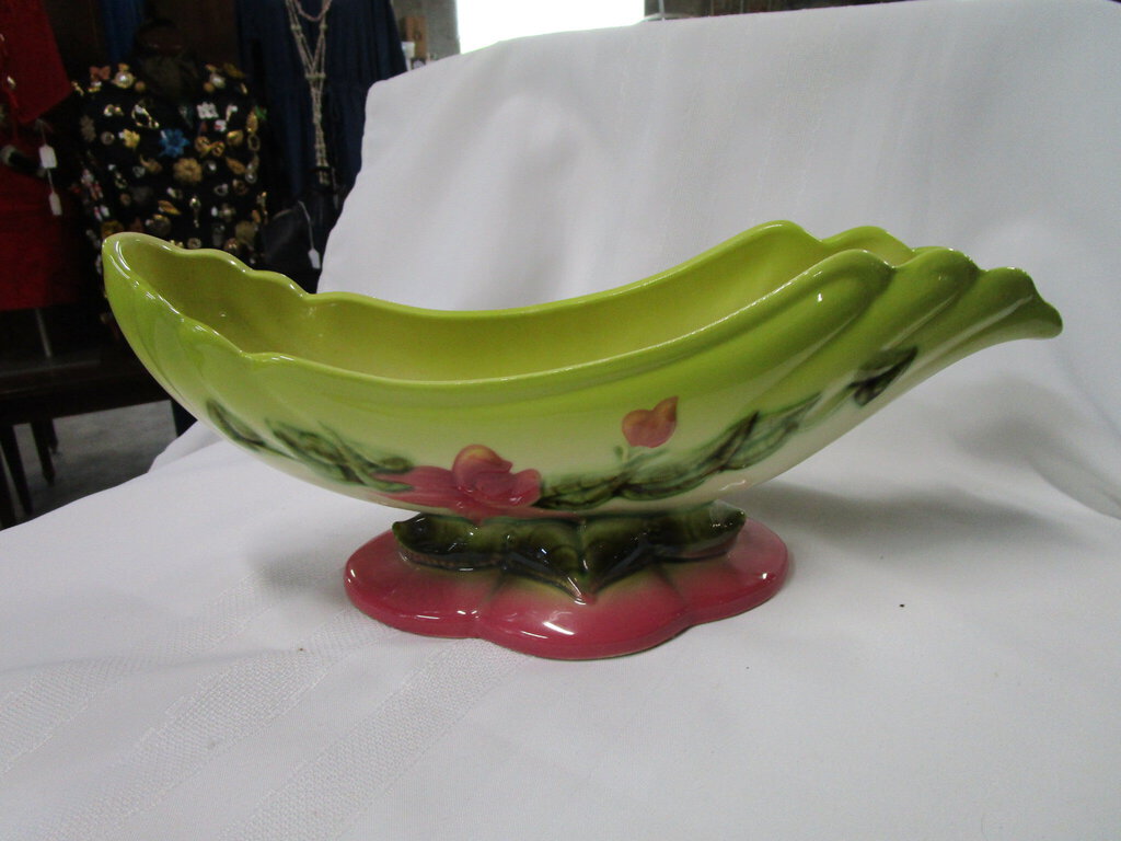Vintage Hull USA Glossy Woodland Decor Console Bowl