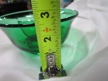 Load image into Gallery viewer, Vintage Paden City Star Cut Emerald Glo Green Glass Divided Nut Dish Bowl
