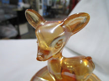 Load image into Gallery viewer, Jeanette Marigold Carnival Glass Fawn Trinket Powder Dish
