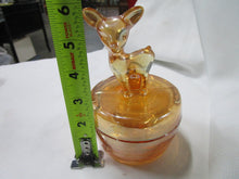 Load image into Gallery viewer, Jeanette Marigold Carnival Glass Fawn Trinket Powder Dish
