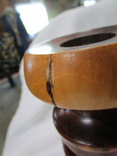Load image into Gallery viewer, Vintage Hand Carved Wood Spiral Candleholders Set of 2
