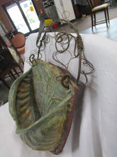 Load image into Gallery viewer, Art Pottery Artist Signed Green Tree and Leaf Wall Pocket
