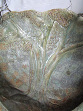 Load image into Gallery viewer, Art Pottery Artist Signed Green Tree and Leaf Wall Pocket

