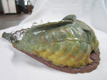 Load image into Gallery viewer, Art Pottery Artist Signed Green Tree and Leaf Wall Pocket
