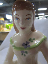 Load image into Gallery viewer, Weil Ware Woman with Blue Basket Planter Vase
