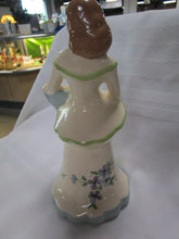 Load image into Gallery viewer, Weil Ware Woman with Blue Basket Planter Vase
