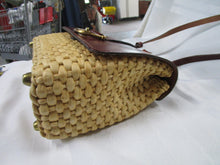 Load image into Gallery viewer, Vintage Cappelli Red Leather and Woven Straw Shoulder Bag Purse
