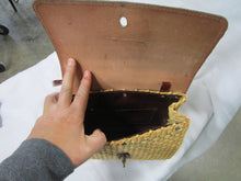 Load image into Gallery viewer, Vintage Cappelli Red Leather and Woven Straw Shoulder Bag Purse
