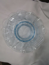 Load image into Gallery viewer, Vintage Ice Blue Ribbed Glass Console Decor Bowl
