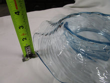 Load image into Gallery viewer, Vintage Ice Blue Ribbed Glass Console Decor Bowl
