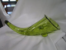 Load image into Gallery viewer, Vintage Duncan Miller Green Glass Horn of Plenty Cornucopia Decor

