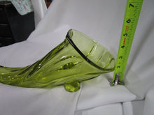 Load image into Gallery viewer, Vintage Duncan Miller Green Glass Horn of Plenty Cornucopia Decor

