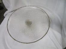 Load image into Gallery viewer, Vintage Jeanette Glass Clear Glass Lyre Harp Pedestal Cake Bakery Stand
