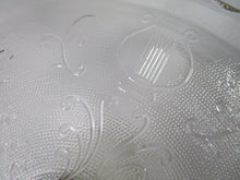 Load image into Gallery viewer, Vintage Jeanette Glass Clear Glass Lyre Harp Pedestal Cake Bakery Stand
