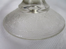Load image into Gallery viewer, Vintage Jeanette Glass Clear Glass Lyre Harp Pedestal Cake Bakery Stand
