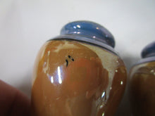Load image into Gallery viewer, Vintage Japan Orange/Blue Lustre Floral Table Condiment Set
