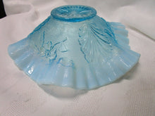 Load image into Gallery viewer, Vintage Jefferson &amp; Northwood Aqua Blue Opalescent Ruffled Floral Leaf Footed Bowl
