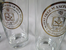 Load image into Gallery viewer, Vintage The Grand Lodge of Free Masons of SC Clear Drink Glasses Set of 4
