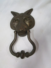 Load image into Gallery viewer, Vintage Brass Wolf Fox Head Mask Door Knocker
