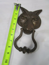 Load image into Gallery viewer, Vintage Brass Wolf Fox Head Mask Door Knocker
