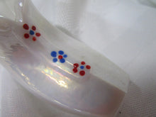 Load image into Gallery viewer, Vintage Westmoreland White Iridescent Glass With Handpainted Floral Dots Slipper Shoe
