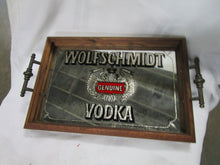 Load image into Gallery viewer, Vintage Wolfschmidt Genuine Vodka Mirror Serving Bar Tray Wall Hanging
