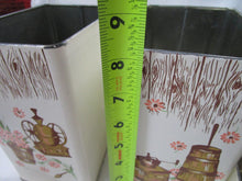 Load image into Gallery viewer, Vintage Ransberg Tin Country Floral Kitchen Canister Set of 4 with Matching Lids
