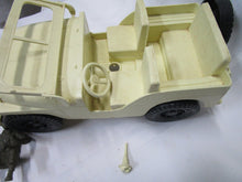 Load image into Gallery viewer, 1950's Louis Marx &amp; Co. Cream Plastic WWII Army Jeep with Driver
