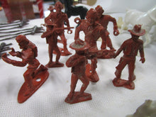Load image into Gallery viewer, 1950's Plastic Cowboy &amp; Indian with Horses Toy Plastic Figures Lot
