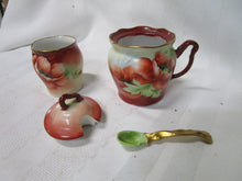 Load image into Gallery viewer, Vintage Handpainted Porcelain Poppy Condiment Table Set
