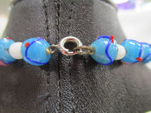 Load image into Gallery viewer, Vintage Venetian Wedding Cake Glass Bead Aqua/Pink/White Necklace
