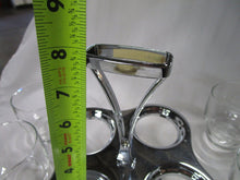 Load image into Gallery viewer, MCM Glass Carry Carousel with (4) Clear Highball Glasses
