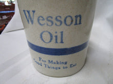 Load image into Gallery viewer, Vintage Wesson Oil Advertising Stoneware Utensil Kitchen Crock

