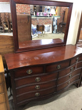 Load image into Gallery viewer, Vintage Dixie Furniture Serpentine 7 Drawer Dresser with Mirror
